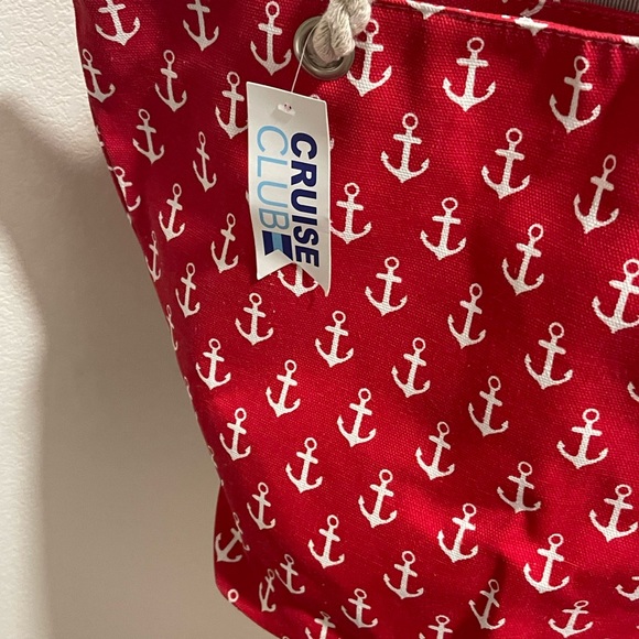 Tote Bag - Large Red Canvas Anchor Bag - Travel / Beach Bag NWT - Picture 7 of 12